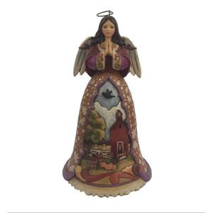 Jim Shore Ceramic Angel Autumn Breezes Cleanse The Spirit Rustic Farmhouse Decor